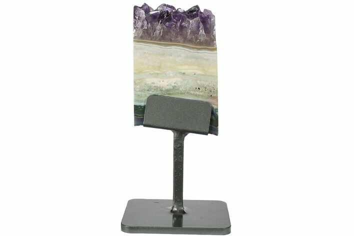 Amethyst & Agate Slab on Metal Stand - Artigas, Uruguay #102622